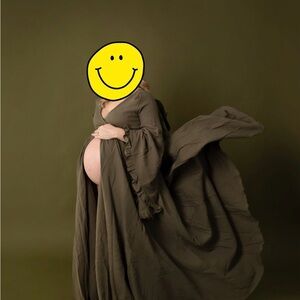 Elegant beho Maternity Gown in Olive Green